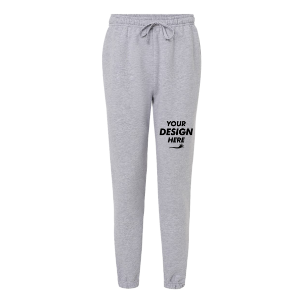 American Apparel Unisex ReFlex Fleece Sweatpants, Heather Grey, Front view, Mockup