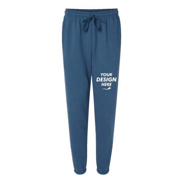 American Apparel Unisex ReFlex Fleece Sweatpants, Sea Blue, Front view, Mockup