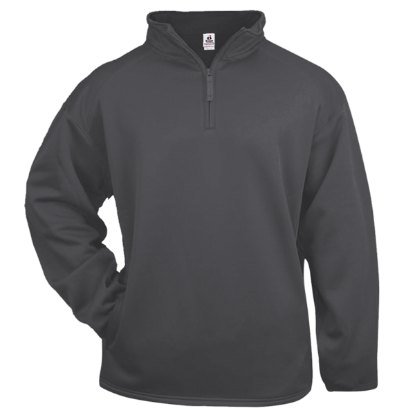 Badger Men's Performance Quarter-Zip Pullover, Graphite, Front view