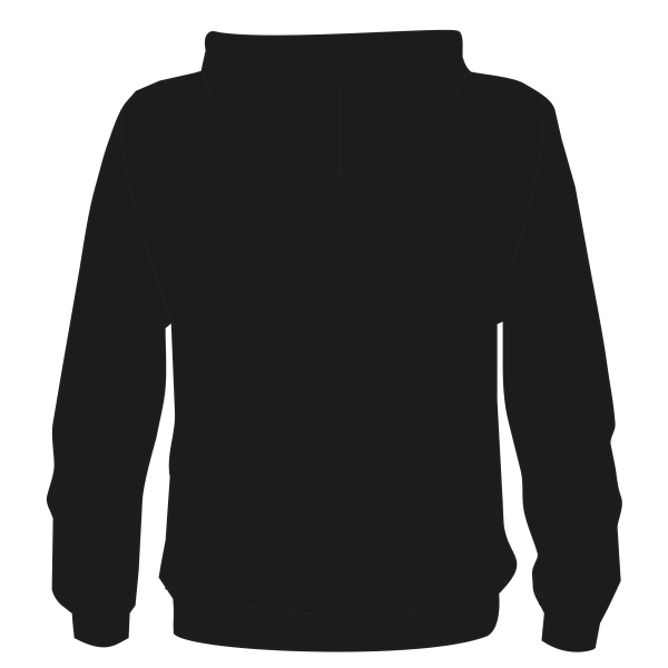 Bayside Unisex USA-Made High Visibility Hooded Sweatshirt, Black, Back view