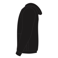 Bayside Unisex USA-Made High Visibility Hooded Sweatshirt, Black, Left Sleeve view