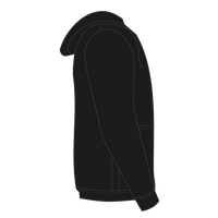 Bayside Unisex USA-Made High Visibility Hooded Sweatshirt, Black, Right Sleeve view