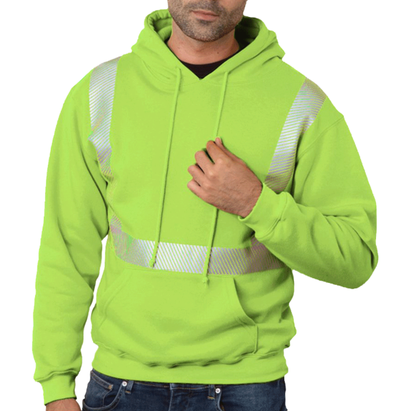 Bayside Unisex USA-Made High Visibility Hooded Sweatshirt, Black, Sample view