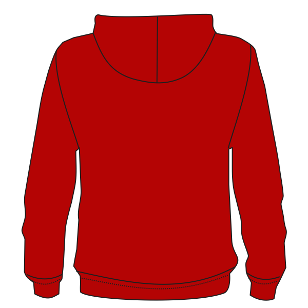 Bayside Unisex USA-Made High Visibility Hooded Sweatshirt, Cardinal, Back view