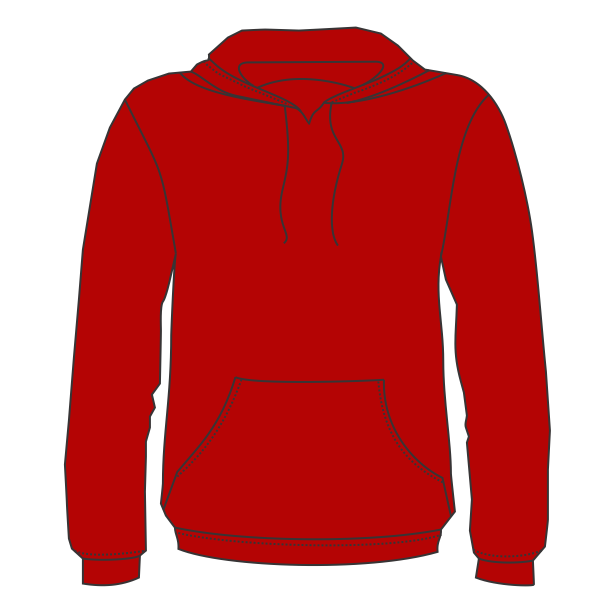 Bayside Unisex USA-Made High Visibility Hooded Sweatshirt, Cardinal, Front view