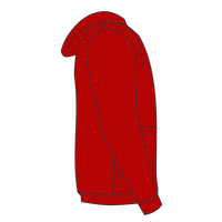 Bayside Unisex USA-Made High Visibility Hooded Sweatshirt, Cardinal, Right Sleeve view