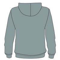 Bayside Unisex USA-Made High Visibility Hooded Sweatshirt, Charcoal, Back view