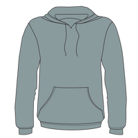 Bayside Unisex USA-Made High Visibility Hooded Sweatshirt, Charcoal, Front view