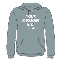 Bayside Unisex USA-Made High Visibility Hooded Sweatshirt, Charcoal, Front view, Mockup