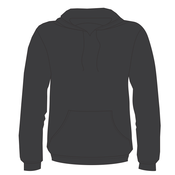 Bayside Unisex USA-Made High Visibility Hooded Sweatshirt, Charcoal Heather, Front view