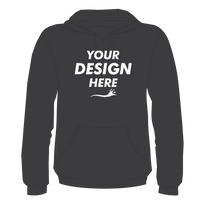 Bayside Unisex USA-Made High Visibility Hooded Sweatshirt, Charcoal Heather, Front view, Mockup