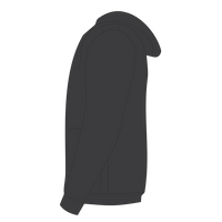 Bayside Unisex USA-Made High Visibility Hooded Sweatshirt, Charcoal Heather, Left Sleeve view