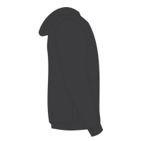 Bayside Unisex USA-Made High Visibility Hooded Sweatshirt, Charcoal Heather, Right Sleeve view