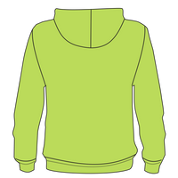 Bayside Unisex USA-Made High Visibility Hooded Sweatshirt, Lime Green, Back view