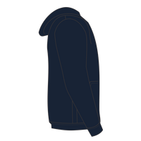 Bayside Unisex USA-Made High Visibility Hooded Sweatshirt, Navy, Right Sleeve view