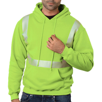 Bayside Unisex USA-Made High Visibility Hooded Sweatshirt, Navy, Sample view