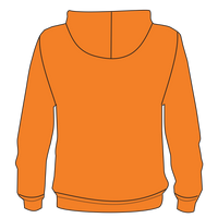 Bayside Unisex USA-Made High Visibility Hooded Sweatshirt, Orange, Back view