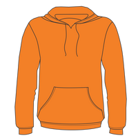 Bayside Unisex USA-Made High Visibility Hooded Sweatshirt, Orange, Front view