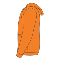 Bayside Unisex USA-Made High Visibility Hooded Sweatshirt, Orange, Left Sleeve view
