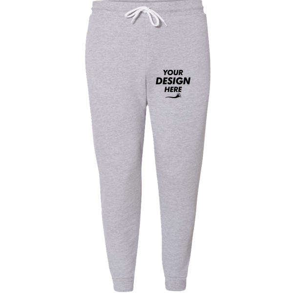 Bella + Canvas Sponge Fleece Jogger Sweatpants, Athletic Heather, Front view, Mockup