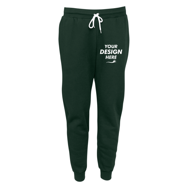 Bella + Canvas Sponge Fleece Jogger Sweatpants, Forest, Front view, Mockup