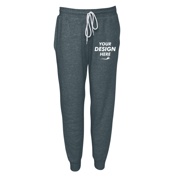 Bella + Canvas Sponge Fleece Jogger Sweatpants, Heather Slate, Front view, Mockup