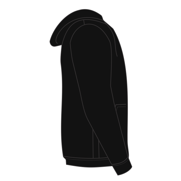 Bella + Canvas Toddler Sponge Fleece Full-Zip Hoodie Sweatshirt, Black, Right Sleeve view