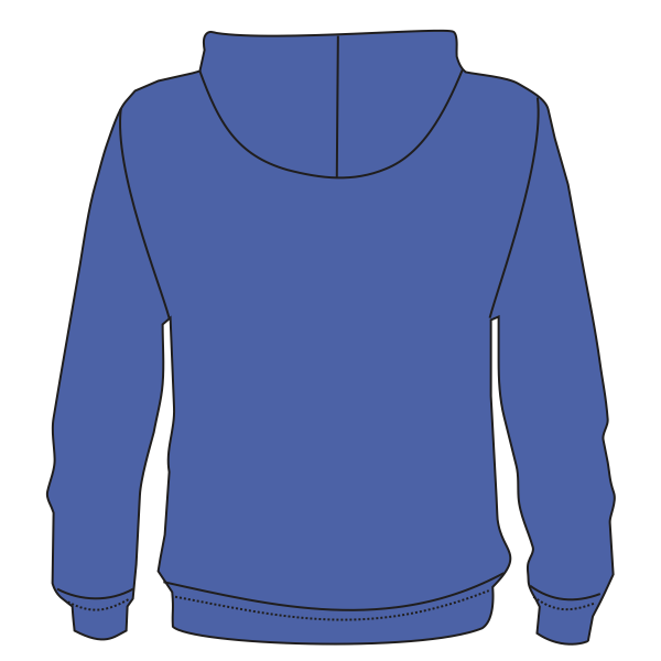 Bella + Canvas Toddler Sponge Fleece Full-Zip Hoodie Sweatshirt, Heather True Royal, Back view