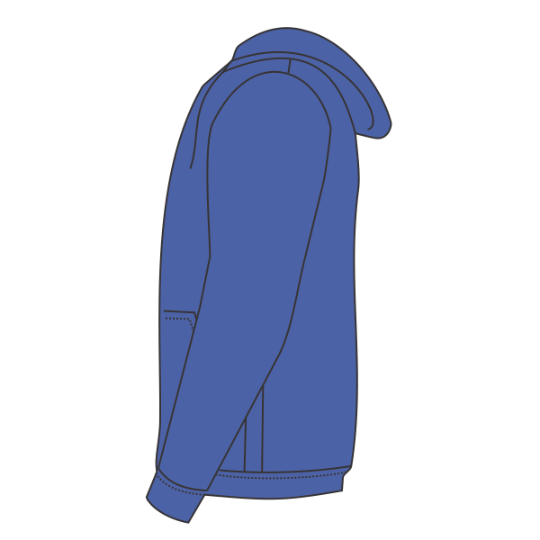 Bella + Canvas Toddler Sponge Fleece Full-Zip Hoodie Sweatshirt, Heather True Royal, Left Sleeve view