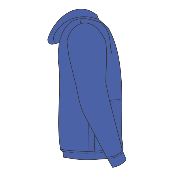 Bella + Canvas Toddler Sponge Fleece Full-Zip Hoodie Sweatshirt, Heather True Royal, Right Sleeve view