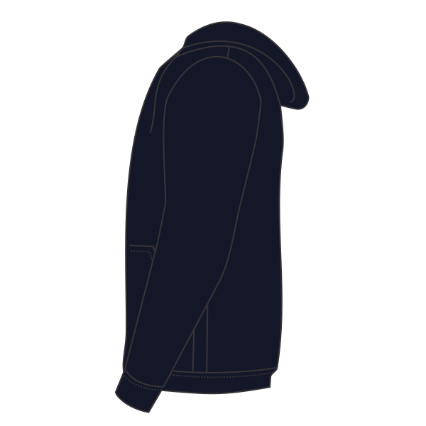 Bella + Canvas Toddler Sponge Fleece Full-Zip Hoodie Sweatshirt, Navy, Left Sleeve view