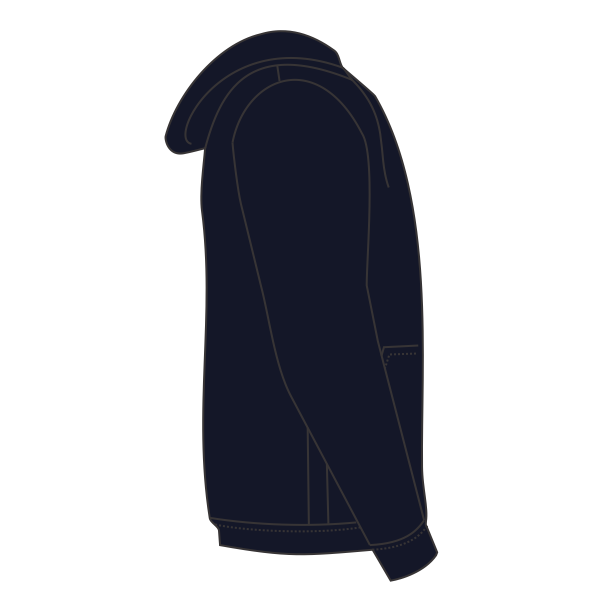Bella + Canvas Toddler Sponge Fleece Full-Zip Hoodie Sweatshirt, Navy, Right Sleeve view