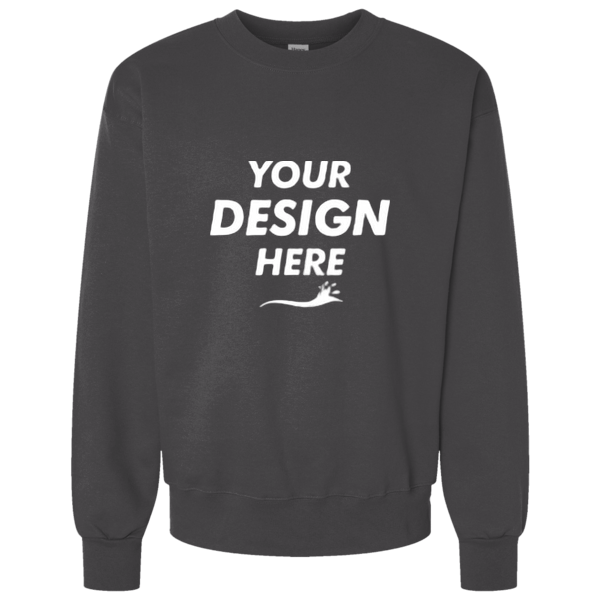 Bella + Canvas Unisex 10 oz. Heavyweight Crewneck Sweatshirt, Asphalt, Front view, Mockup
