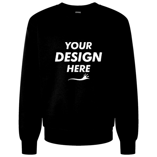 Bella + Canvas Unisex 10 oz. Heavyweight Crewneck Sweatshirt, Black, Front view, Mockup