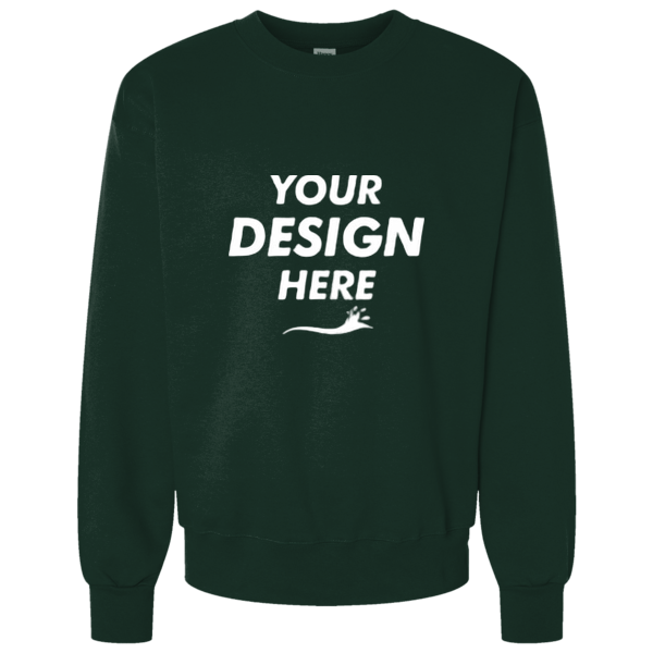 Bella + Canvas Unisex 10 oz. Heavyweight Crewneck Sweatshirt, Forest, Front view, Mockup