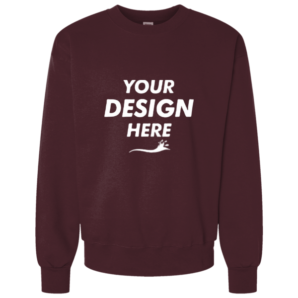 Bella + Canvas Unisex 10 oz. Heavyweight Crewneck Sweatshirt, Maroon, Front view, Mockup