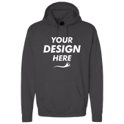 Bella + Canvas Unisex 10 oz. Heavyweight Hoodie Sweatshirt, Asphalt, Front view, Mockup