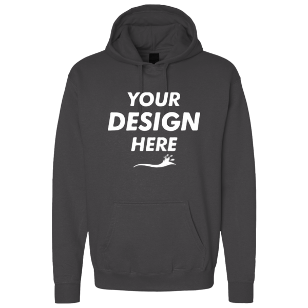 Bella + Canvas Unisex 10 oz. Heavyweight Hoodie Sweatshirt, Asphalt, Front view, Mockup