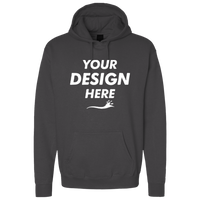 Bella + Canvas Unisex 10 oz. Heavyweight Hoodie Sweatshirt, Asphalt, Front view, Mockup