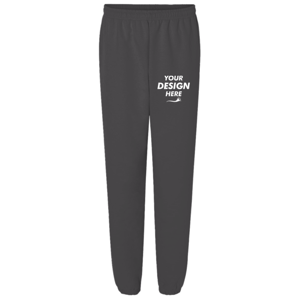 Bella + Canvas Unisex 10 oz. Heavyweight Sweatpants, Asphalt, Front view, Mockup