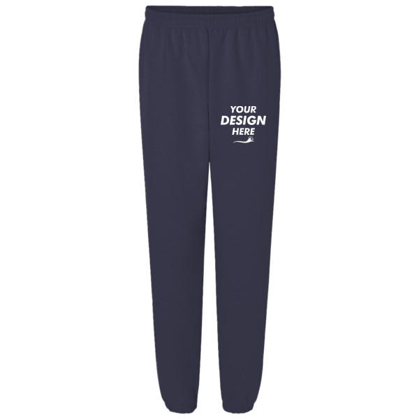 Bella + Canvas Unisex 10 oz. Heavyweight Sweatpants, Navy, Front view, Mockup
