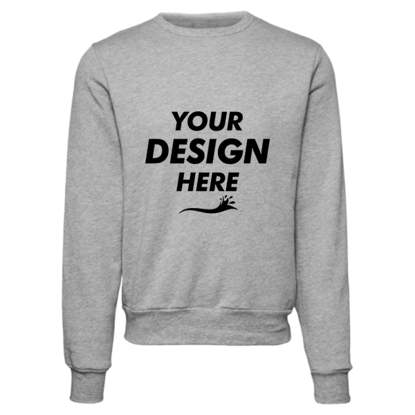 Bella + Canvas Unisex Sponge Fleece Classic Crewneck Sweatshirt, Athletic Heather, Front view, Mockup