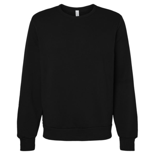 Bella + Canvas Unisex Sponge Fleece Classic Crewneck Sweatshirt, Black, Front view