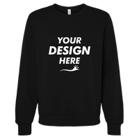 Bella + Canvas Unisex Sponge Fleece Classic Crewneck Sweatshirt, Black, Front view, Mockup
