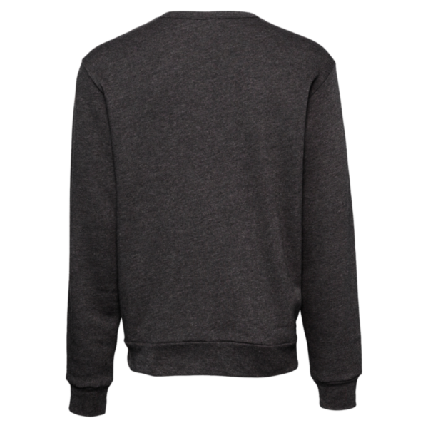 Bella + Canvas Unisex Sponge Fleece Classic Crewneck Sweatshirt, Dark Grey Heather, Back view