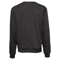 Bella + Canvas Unisex Sponge Fleece Classic Crewneck Sweatshirt, Dark Grey Heather, Back view