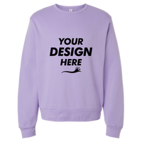 Bella + Canvas Unisex Sponge Fleece Classic Crewneck Sweatshirt, Dark Lavender, Front view, Mockup