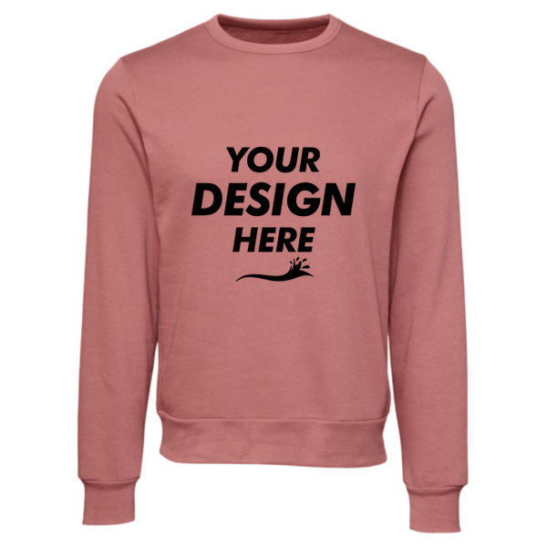 Bella + Canvas Unisex Sponge Fleece Classic Crewneck Sweatshirt, Mauve, Front view, Mockup