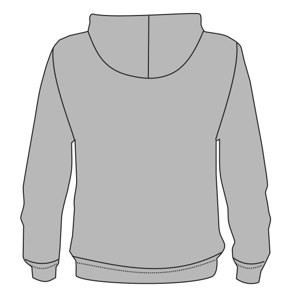 Bella + Canvas Unisex Sponge Fleece DTM Full-Zip Hoodie Sweatshirt, Athletic Heather, Back view