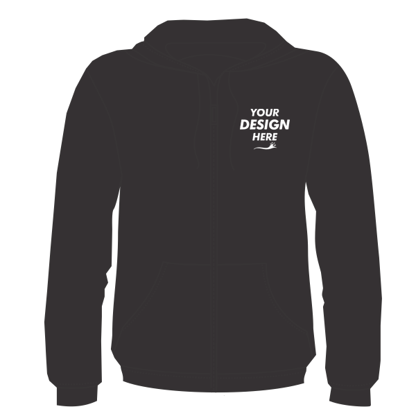 Bella + Canvas Unisex Sponge Fleece DTM Full-Zip Hoodie Sweatshirt, Dark Grey Heather, Front view, Mockup